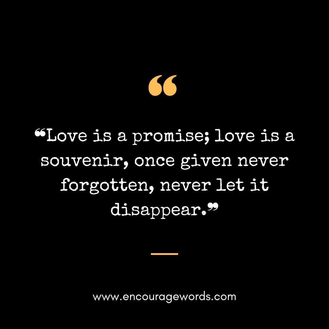  ❝Love is a promise; love is a souvenir, once given never forgotten, never let it disappear.❞